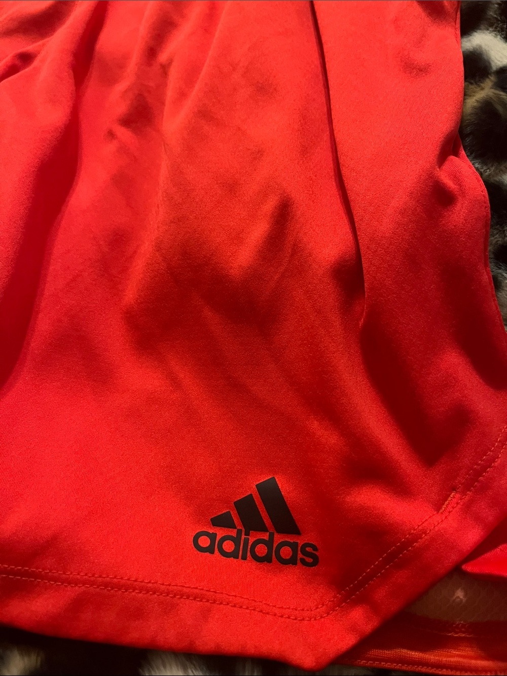 adidas Men's Red Athletic Shorts with Logo fit can be medium - Picture 2 of 3